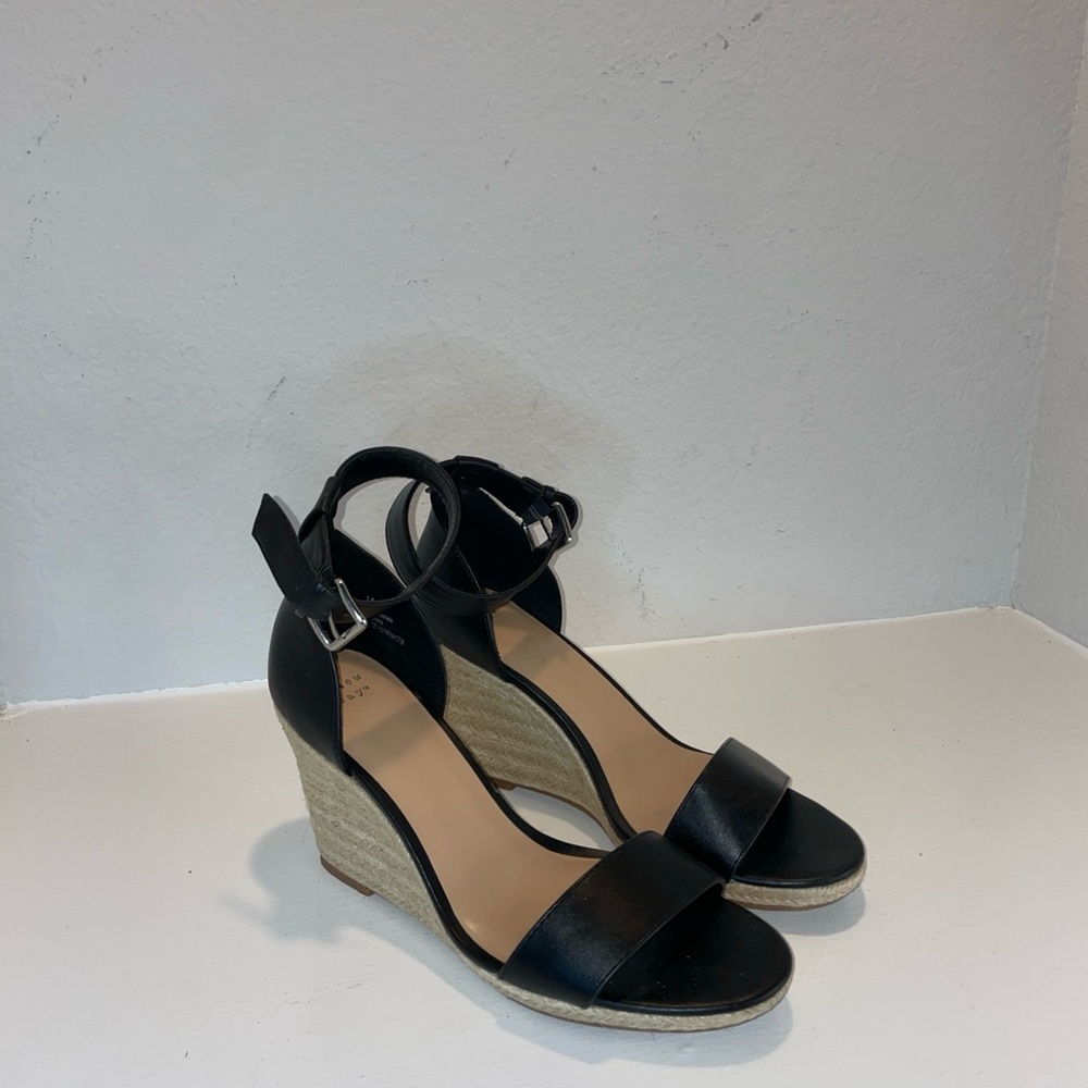 a new day Black and Tan Wedge Sandals size 11 - Picture 8 of 9